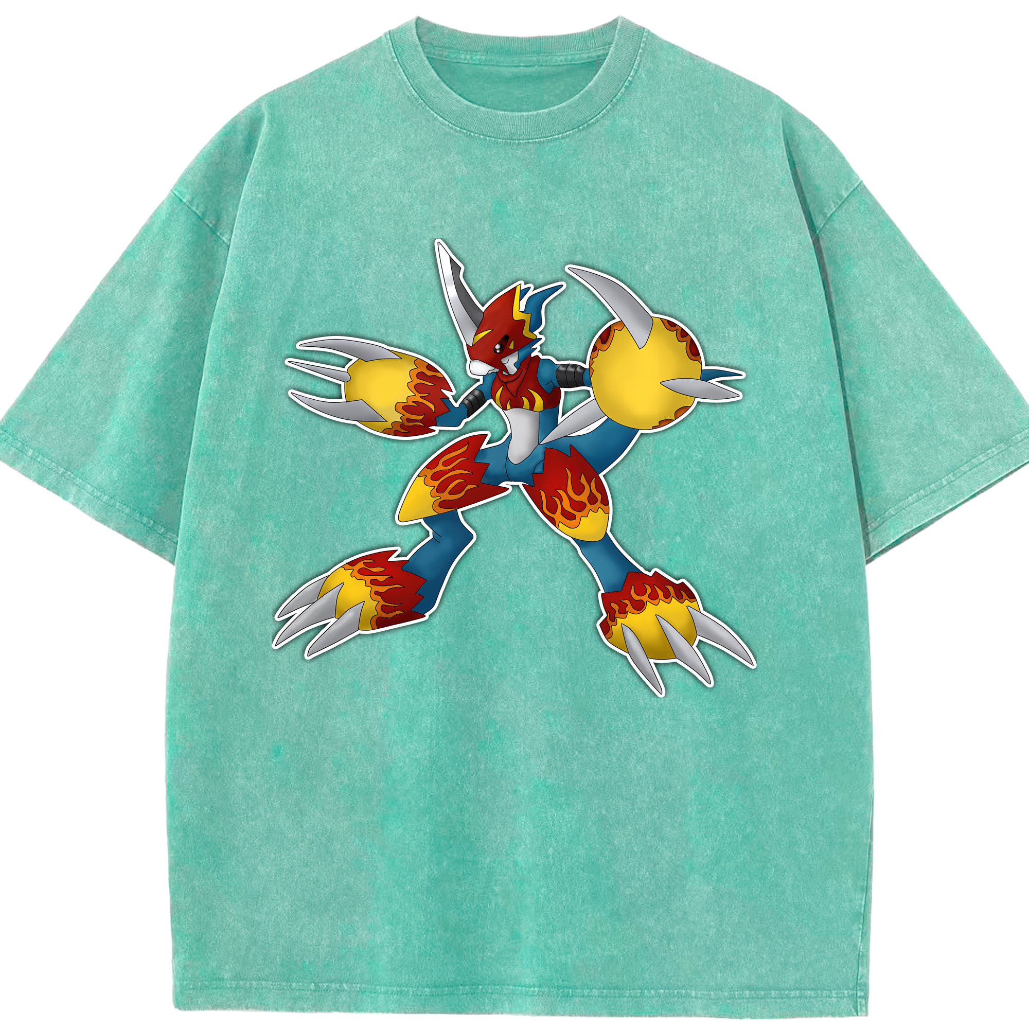 （画像用） Digimon デジタルモンスター/デジモン 綿100% ヴィンテージ風 半袖Tシャツ（フロントプリント）